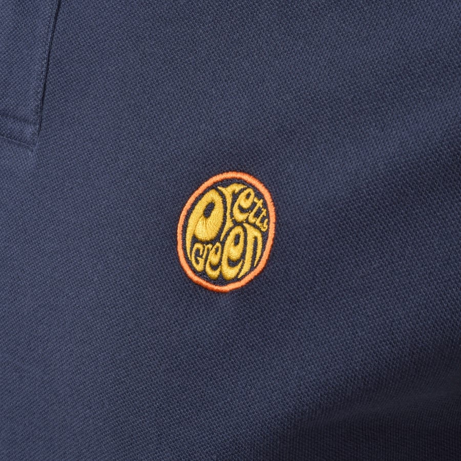 Alternative Image for ProductPretty Green Short Sleeved Curving Polo Navy3